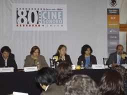 Rueda de prensa organizada por el Imcine, en la que se anunciaron los filmes a exhibirse. NOTIMEX  /