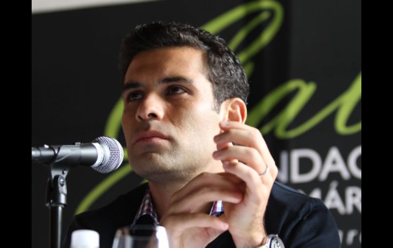 Rafael Márquez durante la conferencia de prensa de hoy, en la que anunció la próxima gala de su fundación. EL UNIVERSAL  /