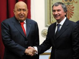 El Presidente de Venezuela, Hugo Chavez, se reunió con el viceprimer ministro de la Federación de Rusia, Igor Sechin. AFP  /
