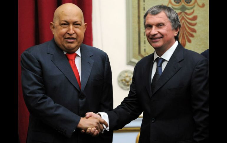 El Presidente de Venezuela, Hugo Chavez, se reunió con el viceprimer ministro de la Federación de Rusia, Igor Sechin. AFP  /