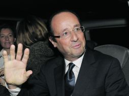 François Hollande, actual precandidato, en una conferencia en su sede en París, al final de la primera ronda de las primarias. EFE  /