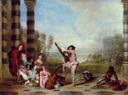 En 1684 nace el pintor francés Antoine Watteau (en la foto el cuadro Las delicias de la vida). ESPECIAL  /