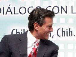 Enrique Peña Nieto durante su participación en el foro nacional de la Fundación Colosio. NTX  /