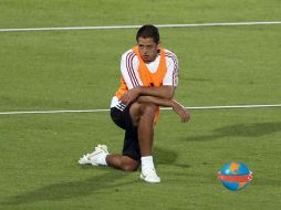 Javier Hernández  durante una sesión de entrenamiento. REUTERS  /