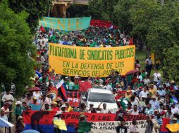 Los manifestantes aspiran a un modelo social que sirva a mejor las condiciones de vida de la población. EFE  /