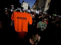 Los 'indignados' llevan tres semanas instalados en espacios públicos como protesta contra la desigualdad del ingreso. AFP  /