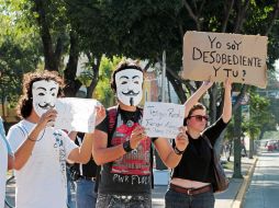 Los inconformes se manifiestan en contra de un sistema económico injusto para las mayorías.  /