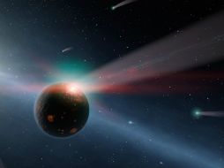Lo que ha detectado Spitzer es una banda de polvo alrededor de una estrella brillante. EFE  /