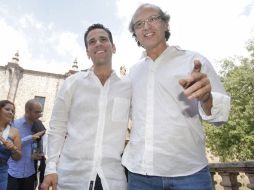 Carlos Loret de Mola (izq.) y Juan Carlos Rulfo regresaron al Festival Internacional de Cine de Morelia para presentar los avances.  /