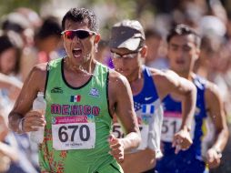 Eder Sánchez durante la marcha de 20 kilómetros. AFP  /