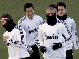 El Real Madrid durante una sesión de entrenamiento previa al partido contra Villareal. EFE  /