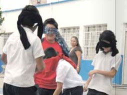 Los alumnos de la escuela federal ''Benito Juárez''.  /