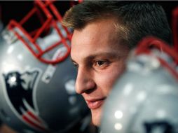 Rob Gronkowski durante la conferencia de prensa con periodistas. AP  /