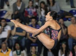Laura Sánchez, durante uno de sus clavados.  /