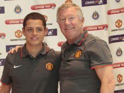 Conferencia de prensa con el Técnico del Manchester, Sir Alex Fergunson y Javier Hernández ''Chicharito''. ARCHIVO  /