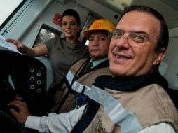 Marcelo Ebrard encabezó la primera prueba dinámica de trenes en la Línea 12 de Sistema de Metro. NOTIMEX  /