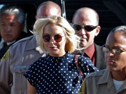 Lindsay Lohan arribando a su audiencia donde dictaminaron su estadía por un mes en prisión. AP  /