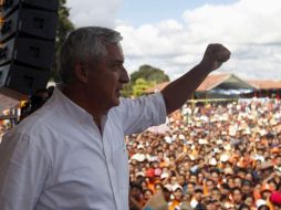 El candidato presidencial Otto Perez durante un acto de campaña en Chichicastenango. REUTERS  /