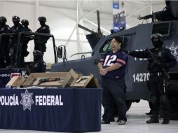 Víctor Manuel Rivera Galeana, apodado El Gordo fue detenido con armamento por la Policía antidrogas. NTX  /