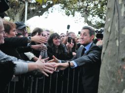 El Presidente de Francia, Nocolas Sarkozy, al salir de la reunión del G-20. AFP  /