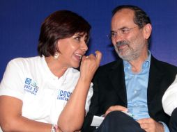 La candidata del PAN, al gobierno de Michoacán Luisa Calderón y Gustavo Madero, dirigente nacional del blanquiazul. EL UNIVERSAL  /