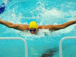 El nadador Ian Thorpe durante los 100 metros libres del Campeonato del Mundo. AFP  /