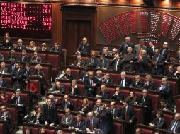 Un tablero muestra los resultados de la votación en el congreso. REUTERS  /