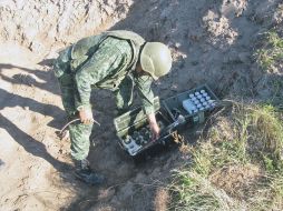 Mediante el despliegue de tropas de la Quinta Región Militar, personal logró el aseguramiento de 29 granadas en octubre. ESPECIAL  /