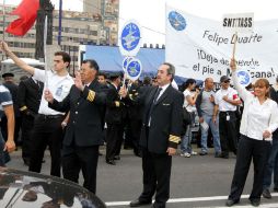 Los manifestantes del ASPA dijeron que hasta que se resuelva la situación con la SCT seguirán protestando. NTX  /