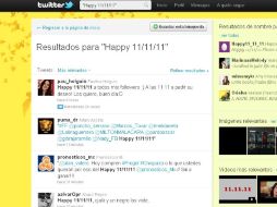 Una imágen del microblog en el que los usuarios recuerdan que hoy es 11 de noviembre del 2011. ESPECIAL  /