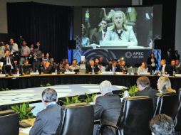 Las reuniones de la APEC iniciaron con lun encuentro con la secretaria de Estado de Estados Unidos, Hillary Clinton. AFP  /