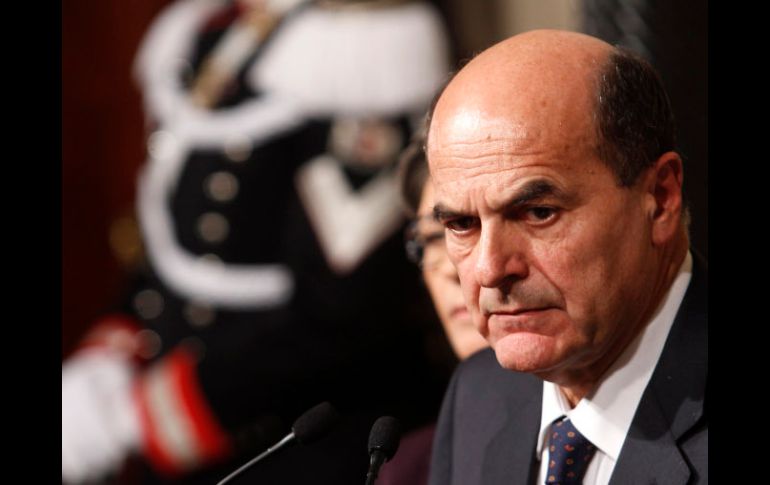 Bersani, tras reunirse con el presidente de la República, Giorgio Napolitano, quien inició hoy consultas con las fuerzas políticas. AP  /