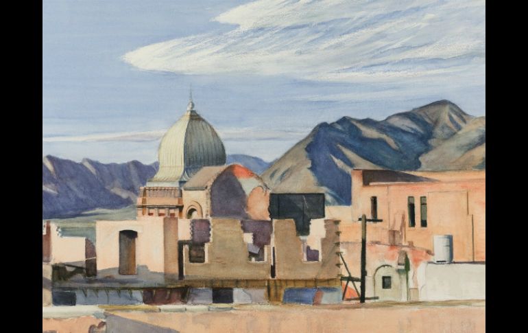 Obra ''Construction in Mexico'' pintada en 1946 por el pintor moderno estadounidense Edward Hopper. EFE  /