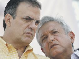 Marcelo Ebrard y Andrés Manuel López Obrador se reunieron ayer para detallar cómo se hará el anuncio del ganador. EL UNIVERSAL  /