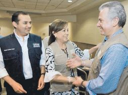 Los aspirantes a la candidatura presidencial del PAN, durante una reunión en Michoacán. EL UNIVERSAL  /