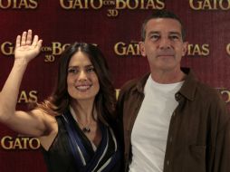 Salma y Banderas vuelven a trabajar juntos, pero ahora en una película animada. REUTERS  /