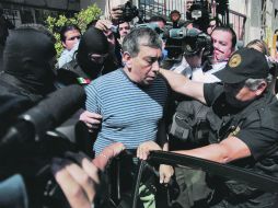 Manuel Jonás durante su traslado al penal de Cadereyta. NTX  /