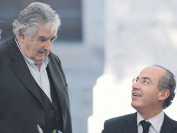 José Mujica y Felipe Calderón coincidieron en la importancia de estrechar lazos comerciales y de seguridad. EFE  /