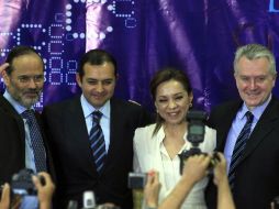 Gustavo Madero, Ernesto Cordero, Josefina Vázquez Mota y Santiago Creel en un foro para exponer proyectos de los panistas. EL UNIVERSAL  /