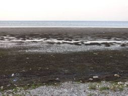 El agua del lago se ha ido secando dejando botellas, zapatos, muebles, juguetes, sacos de cemento. EFE  /