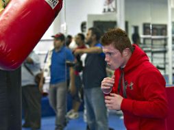 Saúl 'Canelo' Álvarez cierra su preparación para la tercera defensa del título superwelter del CMB. MEXSPORT  /