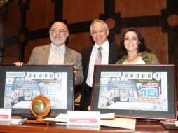 Sealtiel Alatriste, Jorge Gaviño y Alma Rosa Jimenez en el evento. NOTIMEX  /
