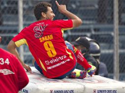 Miguel Sabah festejo con mucho gusto el gol ante Cruz Azul. MEXSPORT  /