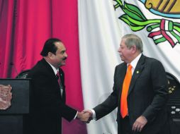 El gobernador Egidio Torre Cantú llega al Congreso del Estado a rendir su Primer Informe, en Ciudad Victoria. EL UNIVERSAL  /