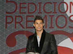 El delantero Cristiano Ronaldo, durante la quinta edición de la entrega de los 'Premios AS del deporte'. EFE  /