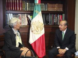 El Presidente Felipe Calderón recibió a la directora gerente del Fondo Monetario Internacional (FMI), Christine Lagarde. REUTERS  /