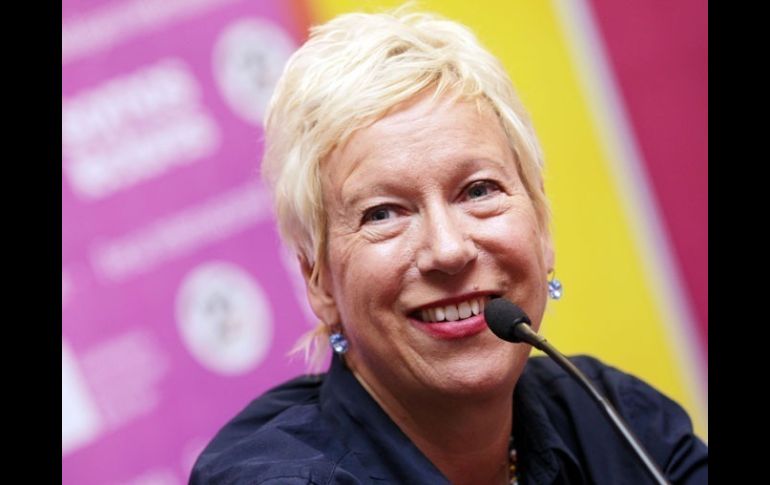 La escritora y cineasta, Doris Dörrie, durante un diálogo con periodistas.  /