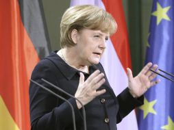 La canciller alemana, Angela Merkel, compareció hoy ante los medios en Berlín. AP  /