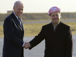 La entrega coincide con la visita del vicepresidente estadounidense Joe Biden (izq.) a Irak. EFE  /