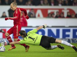 Acción del partido entre el Sttugart y el Bayern Munich. EFE  /